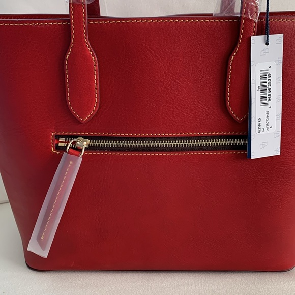 NWT Italian FLORENTINE Leather Dooney & Bourke Large Red Tote - Picture 2 of 12